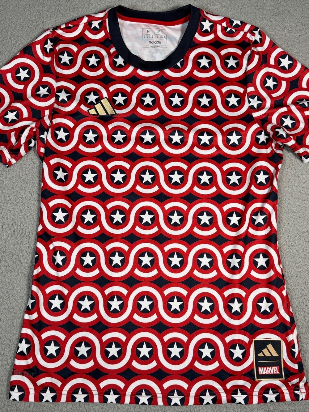 adidas Red, Navy & White Captain America-Inspired soccer jersey